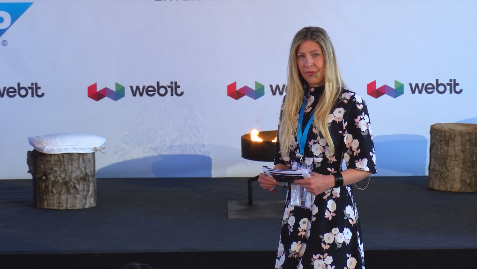 Baglan Rhymes delivering a keynote at Webit Festival Europe in Sofia