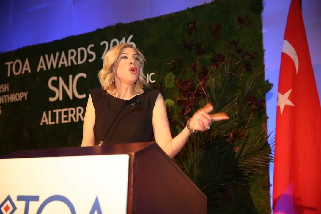 Baglan Rhymes speaking at the TOA Awards